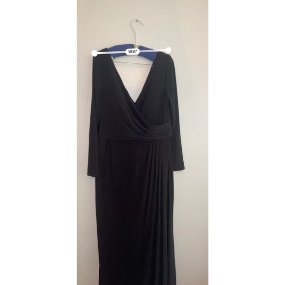 La Femme Long Sleeve Faux Wrap Gown size 14 - Picture 7 of 10